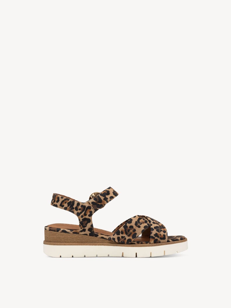 in pelle con tacco sandalo marrone 1-28202-42-360 compra tamaris sandali online