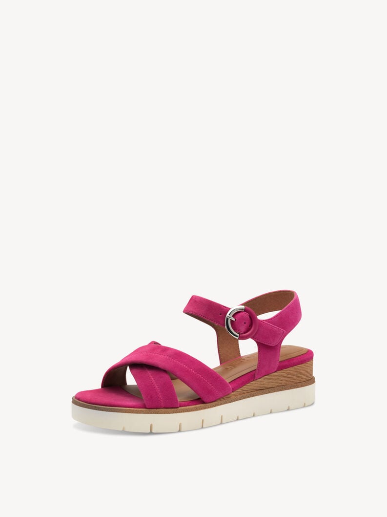in pelle sandalo con tacco - rosa 1-28202-42-513 compra tamaris sandali online
