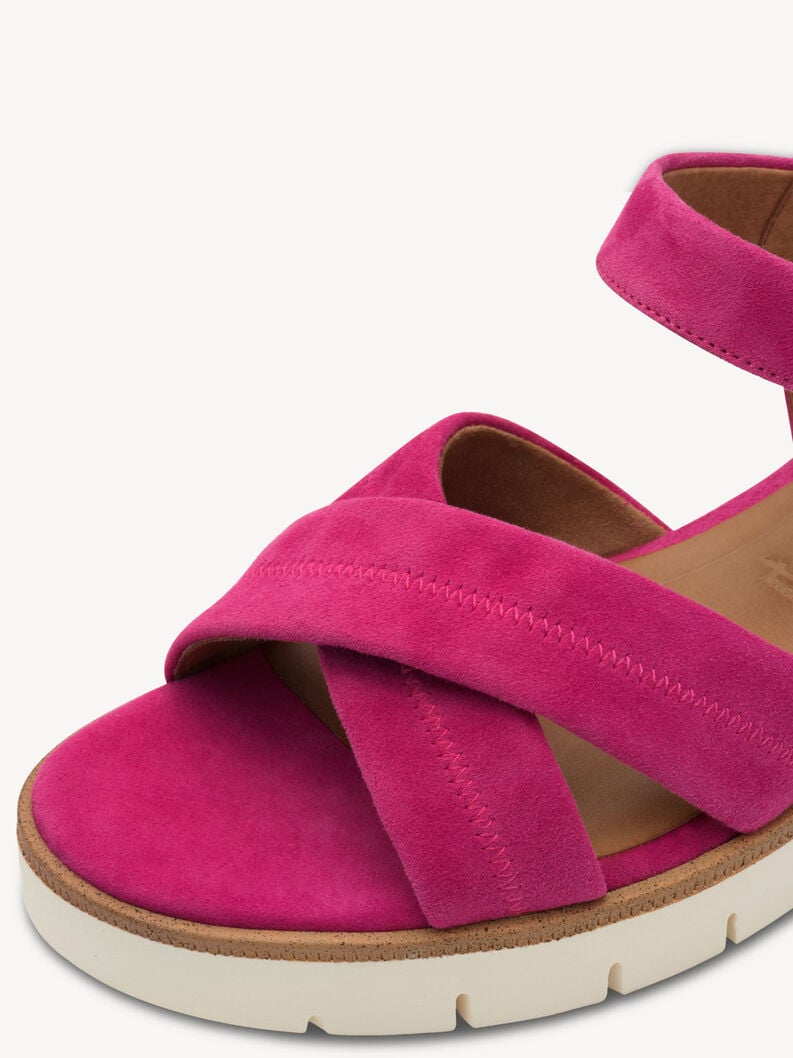 in pelle sandalo con tacco - rosa 1-28202-42-513 compra tamaris sandali online