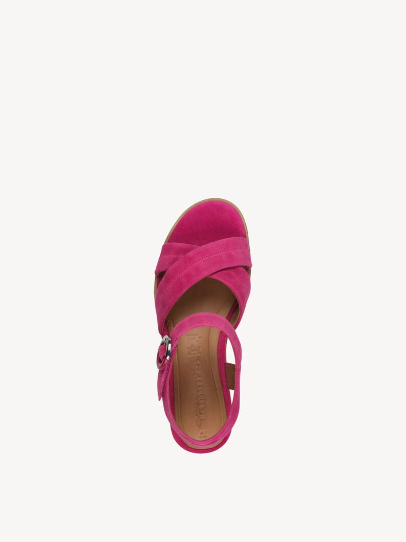 in pelle sandalo con tacco - rosa 1-28202-42-513 compra tamaris sandali online