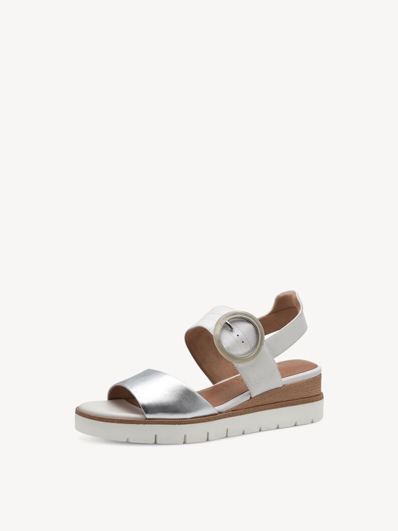 in pelle con tacco sandalo bianco 1-28206-42-171 compra tamaris sandali online