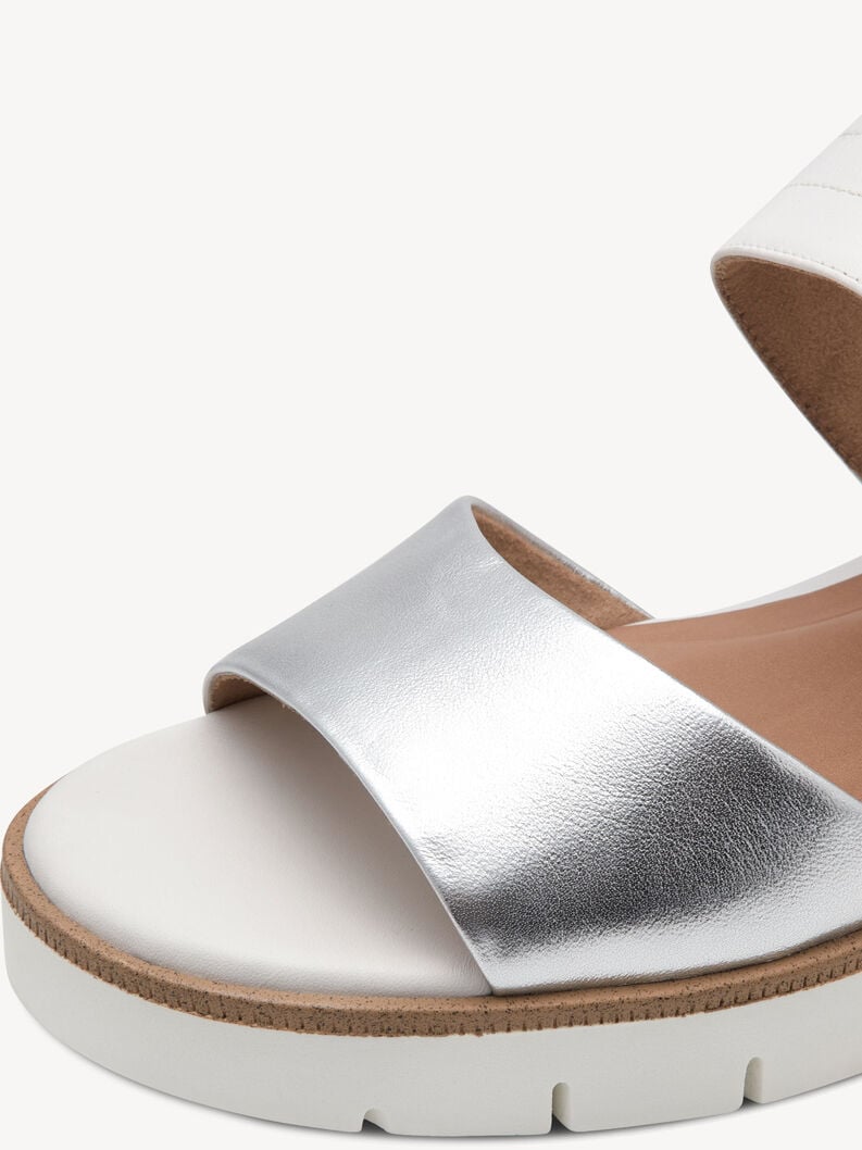 in pelle con tacco sandalo bianco 1-28206-42-171 compra tamaris sandali online