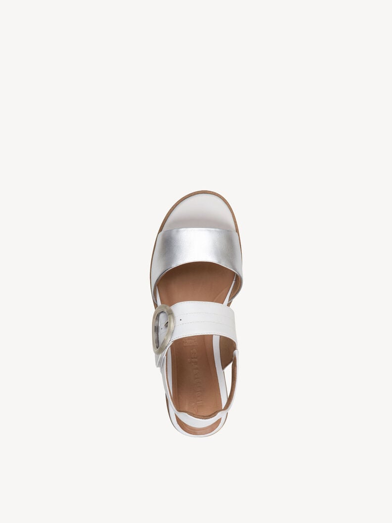 in pelle con tacco sandalo bianco 1-28206-42-171 compra tamaris sandali online
