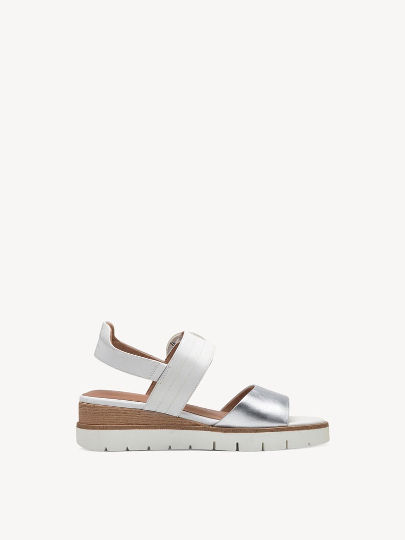 in pelle con tacco sandalo bianco 1-28206-42-171 compra tamaris sandali online