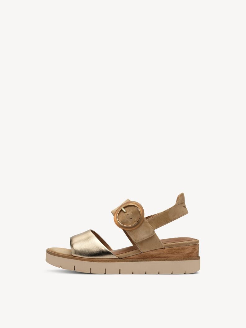 in pelle con tacco sandalo beige 1-28206-42-445 compra tamaris sandali online