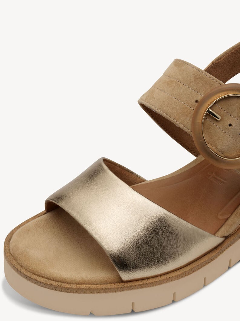 in pelle con tacco sandalo beige 1-28206-42-445 compra tamaris sandali online