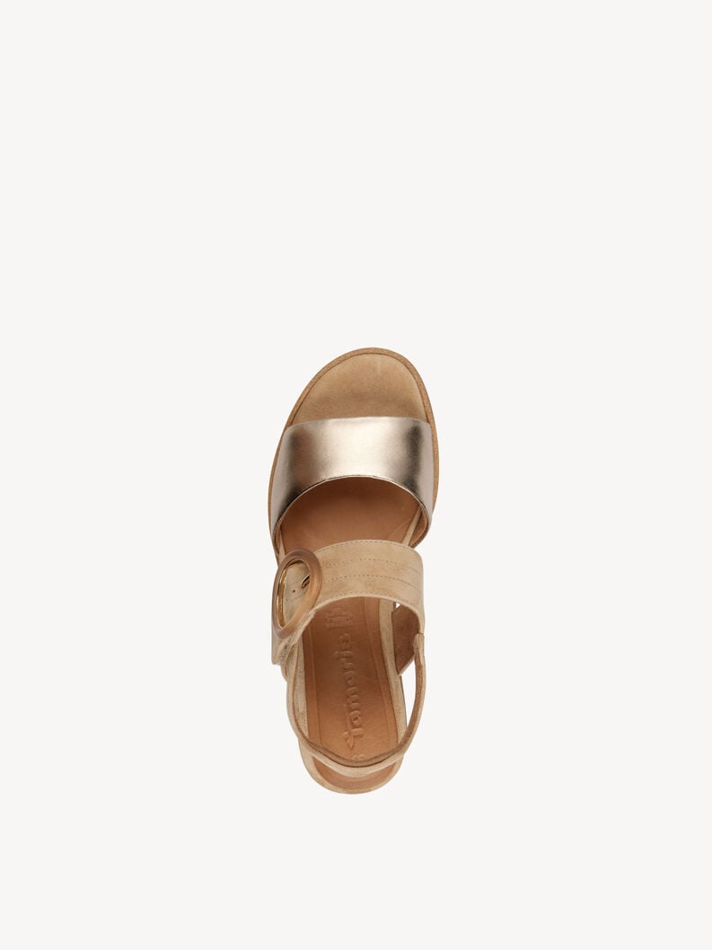 in pelle con tacco sandalo beige 1-28206-42-445 compra tamaris sandali online