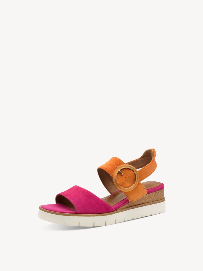in pelle sandalo con tacco - rosa 1-28206-42-562 compra tamaris sandali online