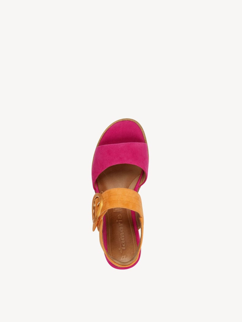 in pelle sandalo con tacco - rosa 1-28206-42-562 compra tamaris sandali online