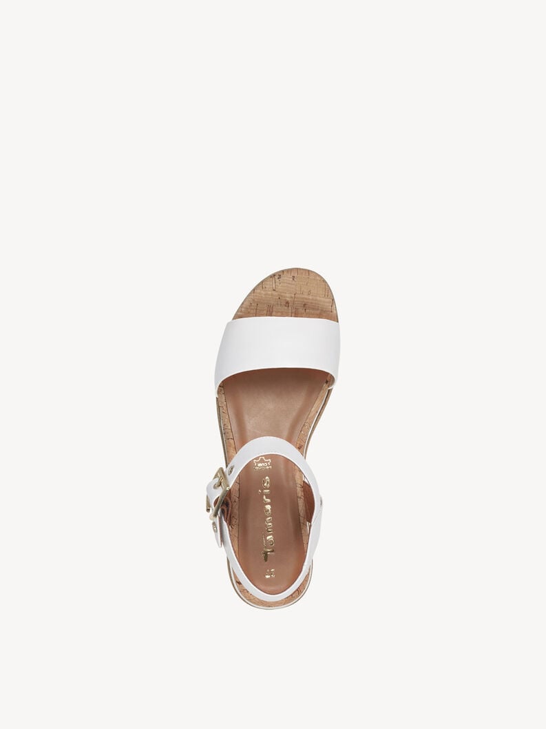in pelle con tacco sandalo bianco 1-28222-42-100 compra tamaris sandali online