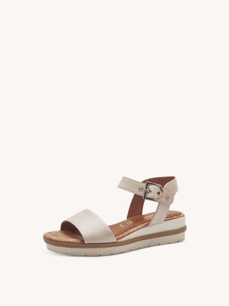 in pelle con tacco sandalo beige 1-28222-42-418 compra tamaris sandali online