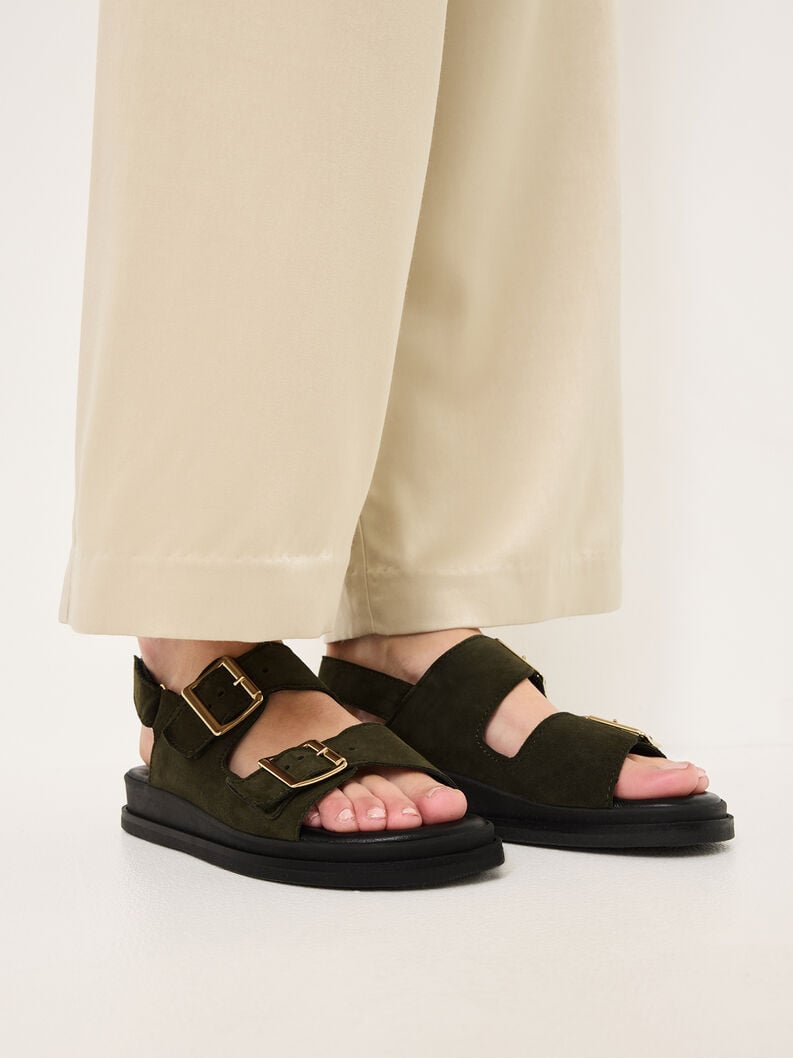 in pelle con tacco sandalo verde 1-28225-44-722 compra tamaris sandali online