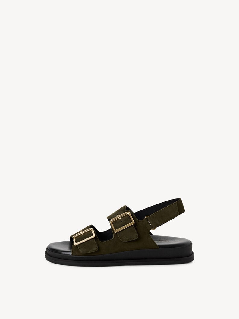 in pelle con tacco sandalo verde 1-28225-44-722 compra tamaris sandali online