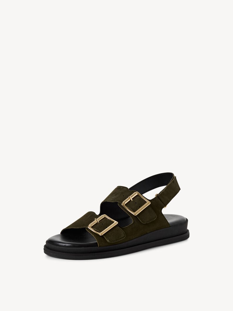 in pelle con tacco sandalo verde 1-28225-44-722 compra tamaris sandali online