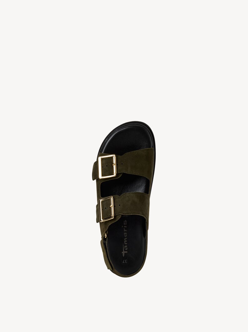 in pelle con tacco sandalo verde 1-28225-44-722 compra tamaris sandali online