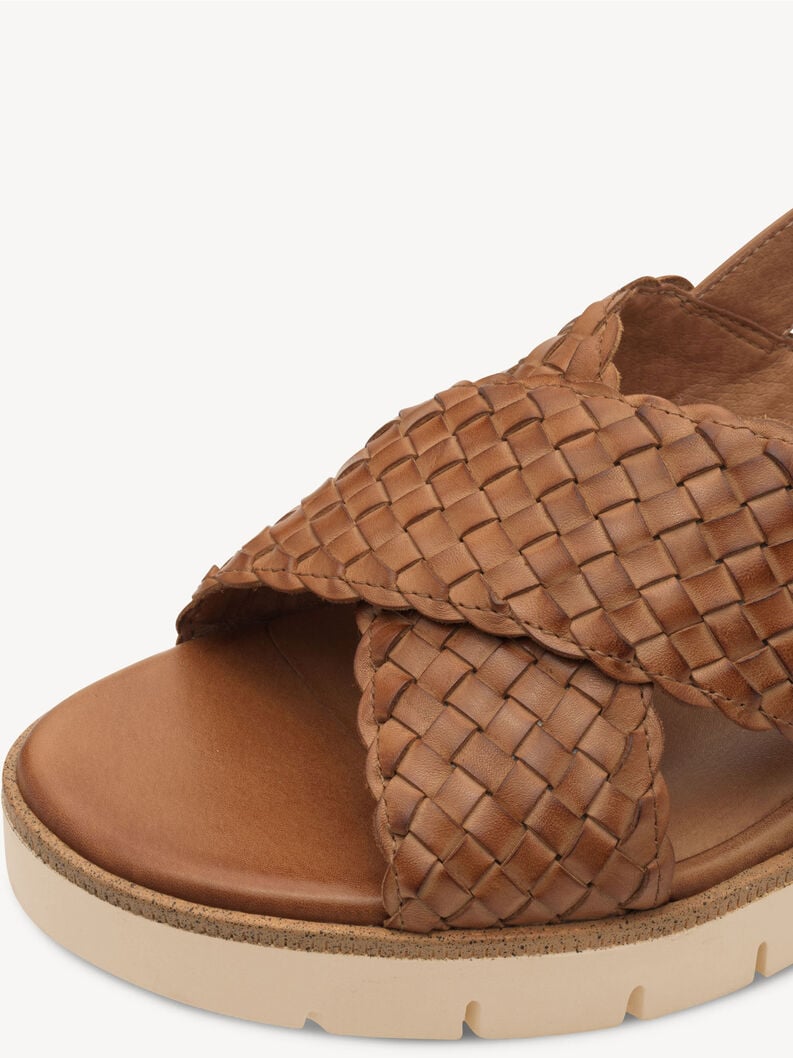 in pelle con tacco sandalo marrone 1-28251-44-305 compra tamaris sandali online