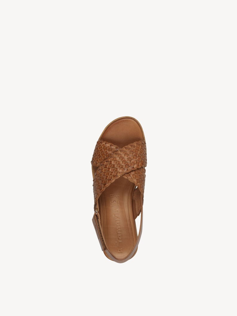 in pelle con tacco sandalo marrone 1-28251-44-305 compra tamaris sandali online