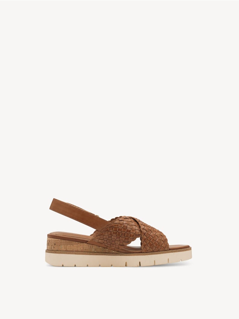 in pelle con tacco sandalo marrone 1-28251-44-305 compra tamaris sandali online