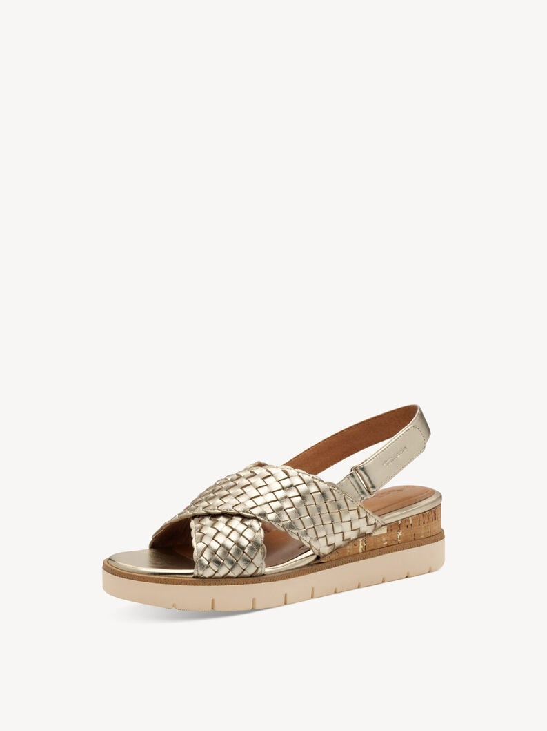 in pelle con tacco sandalo oro 1-28251-44-933 compra tamaris sandali online