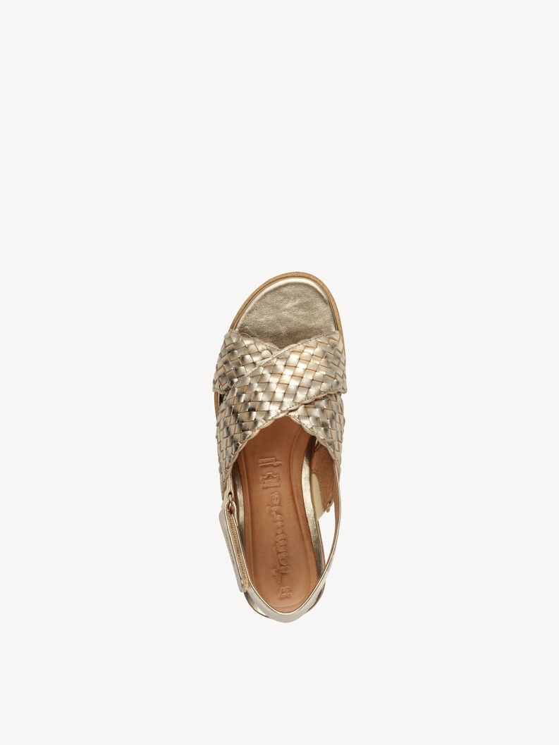 in pelle con tacco sandalo oro 1-28251-44-933 compra tamaris sandali online