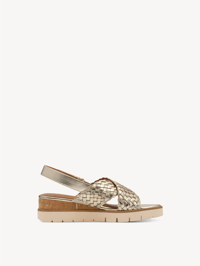 in pelle con tacco sandalo oro 1-28251-44-933 compra tamaris sandali online