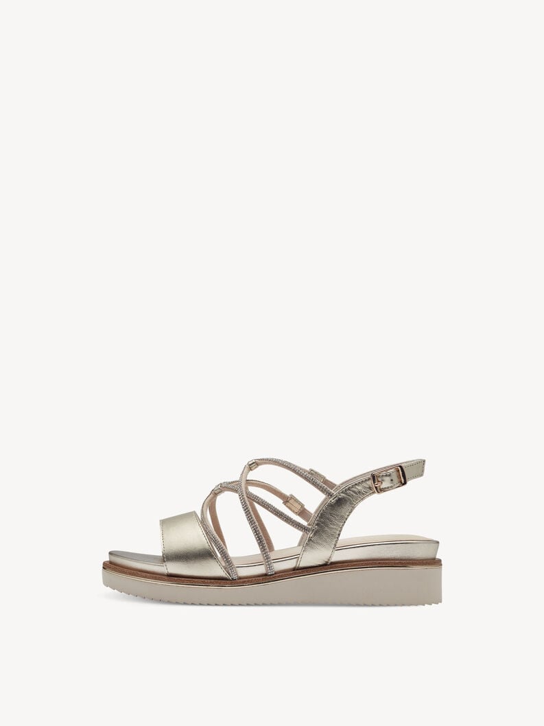 in pelle con tacco sandalo oro 1-28257-42-933 compra tamaris sandali online