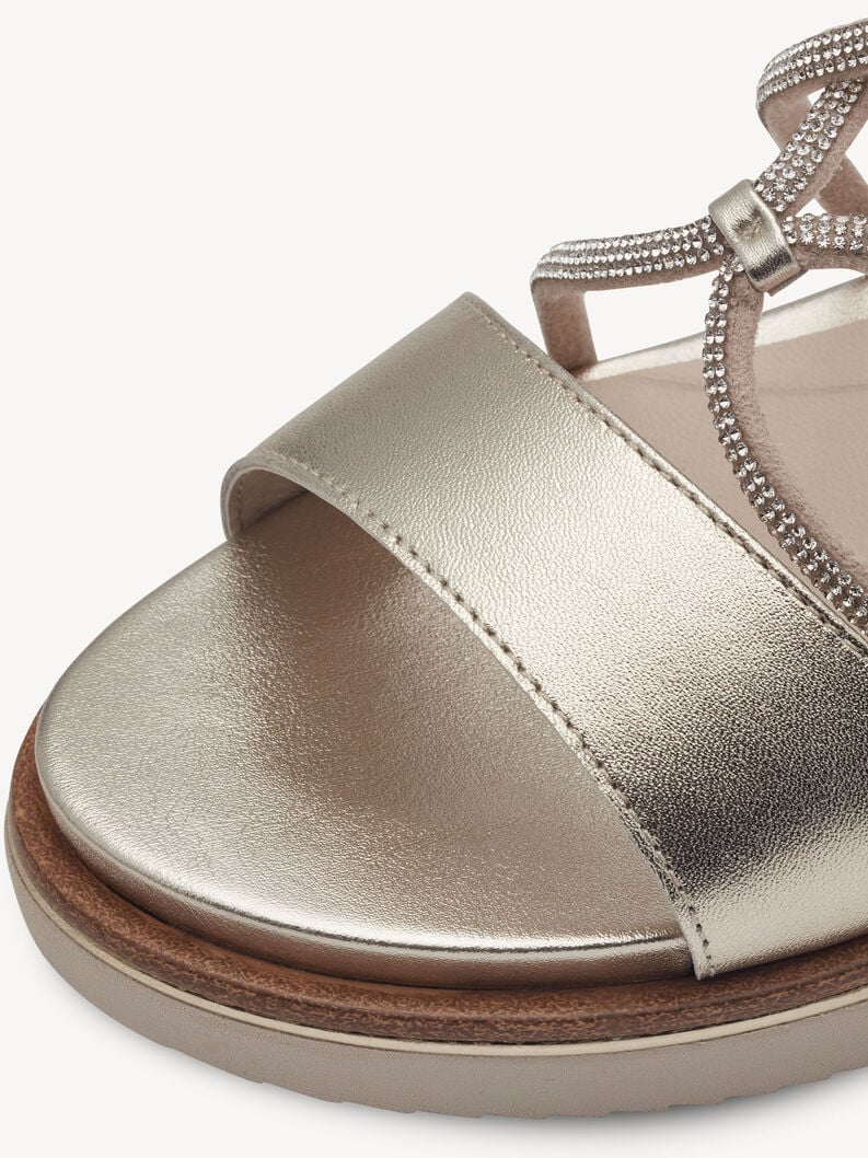 in pelle con tacco sandalo oro 1-28257-42-933 compra tamaris sandali online