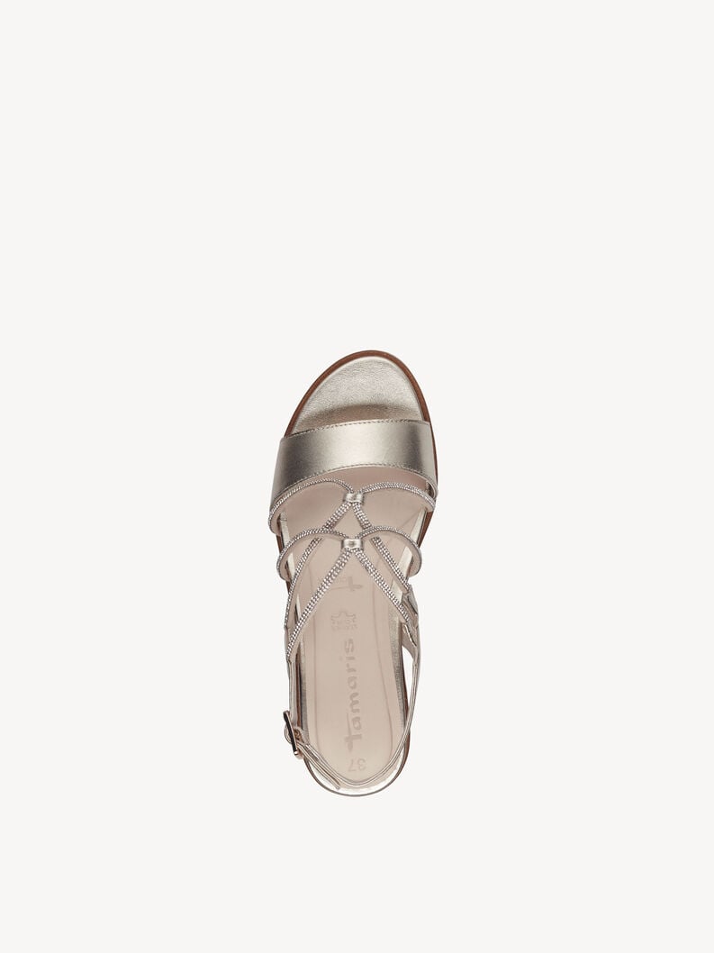 in pelle con tacco sandalo oro 1-28257-42-933 compra tamaris sandali online