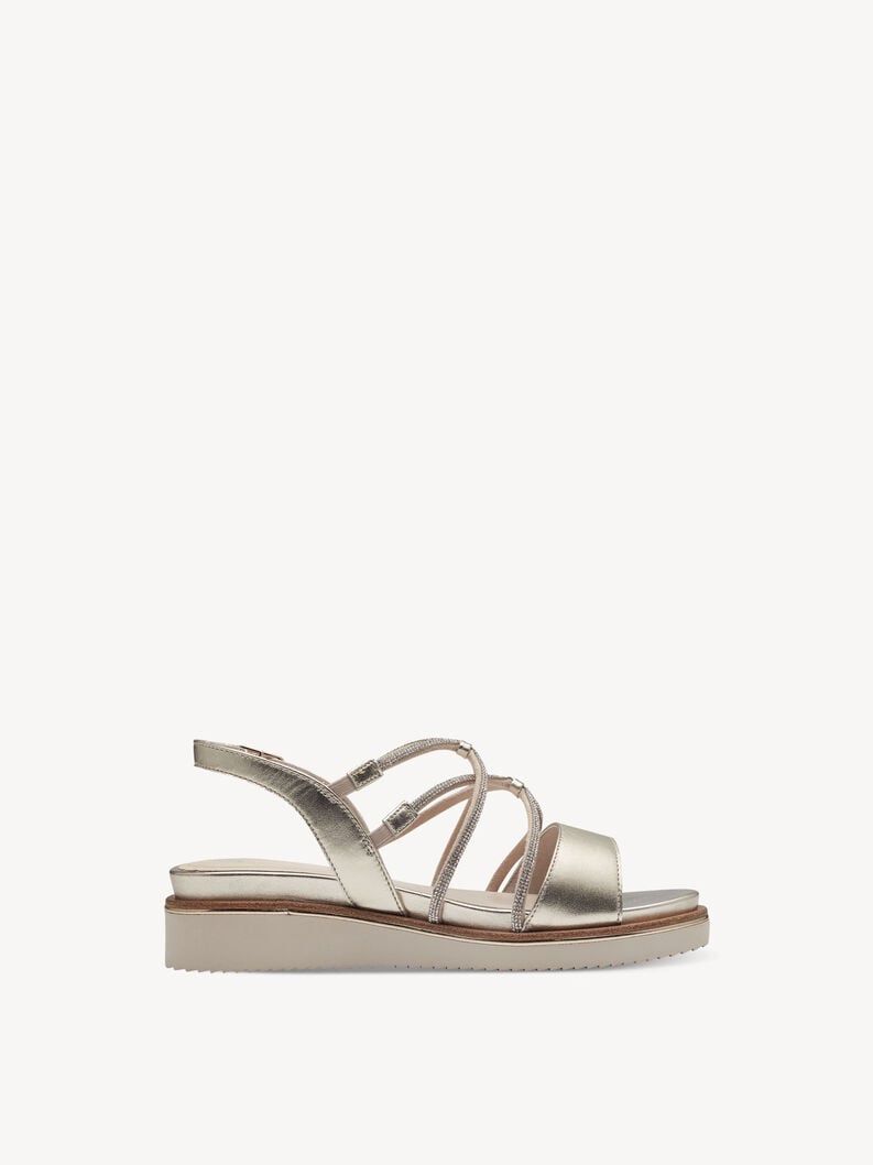 in pelle con tacco sandalo oro 1-28257-42-933 compra tamaris sandali online