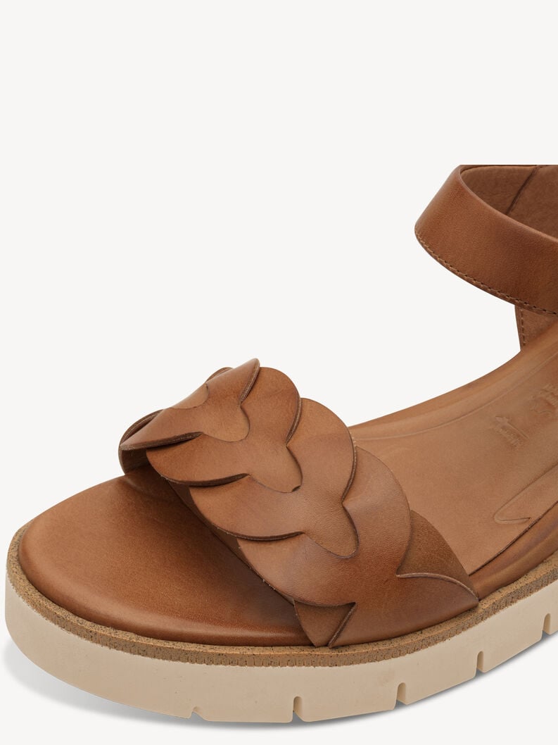 in pelle con tacco sandalo marrone 1-28258-44-305 compra tamaris sandali online