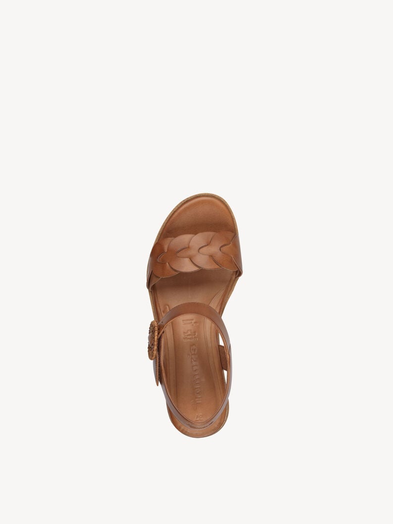 in pelle con tacco sandalo marrone 1-28258-44-305 compra tamaris sandali online