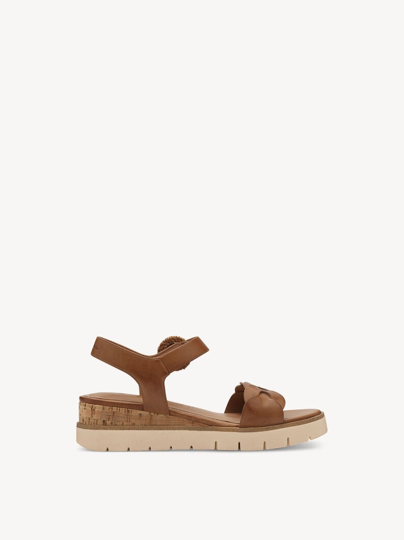 in pelle con tacco sandalo marrone 1-28258-44-305 compra tamaris sandali online