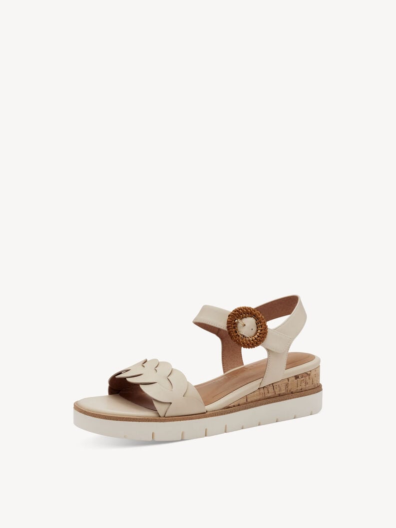 in pelle con tacco sandalo beige 1-28258-44-418 compra tamaris sandali online