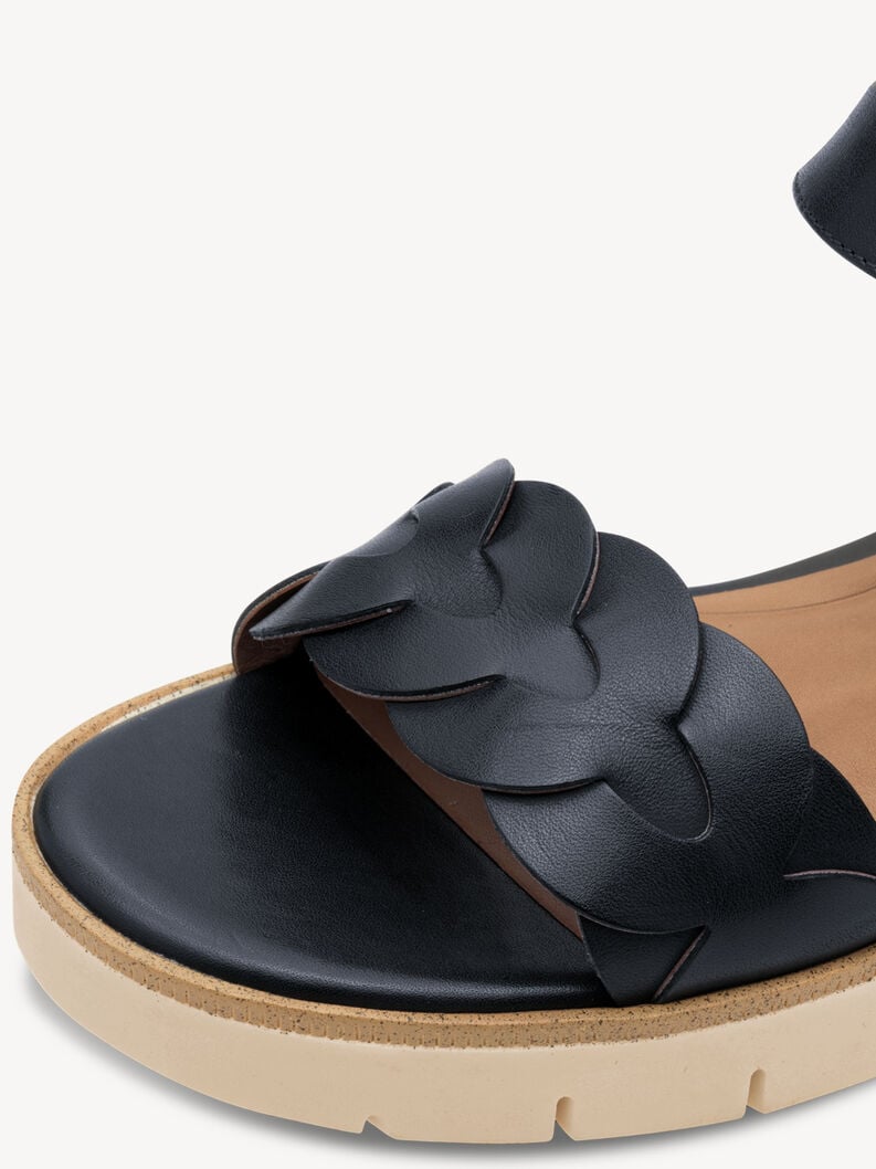 in pelle con tacco sandalo blu 1-28258-44-805 compra tamaris sandali online