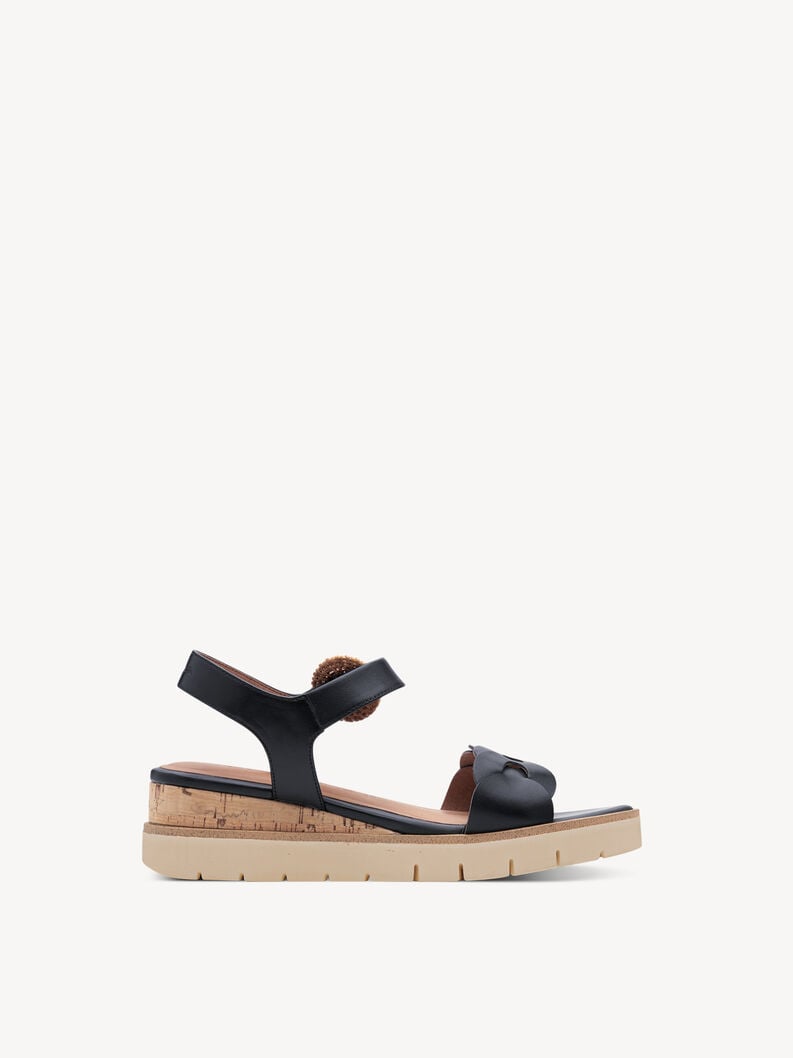 in pelle con tacco sandalo blu 1-28258-44-805 compra tamaris sandali online