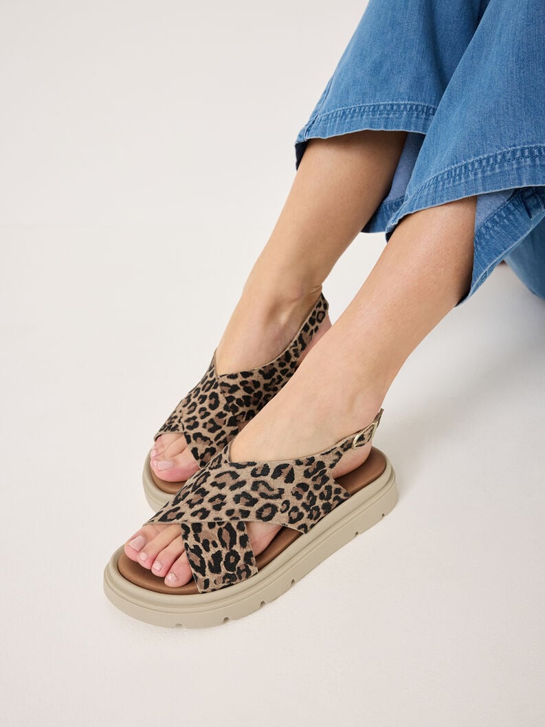 in pelle con tacco sandalo marrone 1-28270-42-360 compra tamaris sandali online