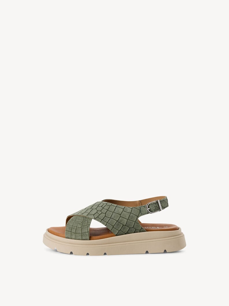 in pelle con tacco sandalo verde 1-28270-42-772 compra tamaris sandali online