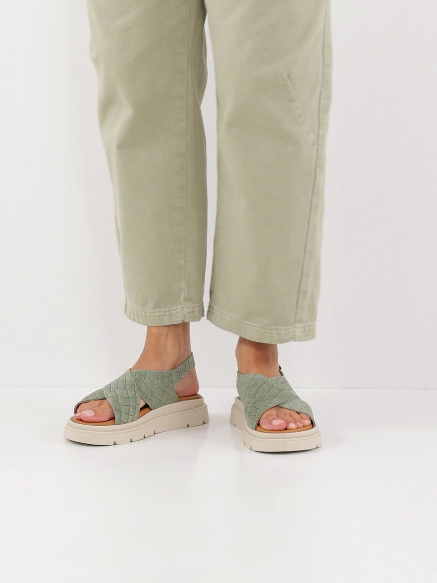 in pelle con tacco sandalo verde 1-28270-42-772 compra tamaris sandali online