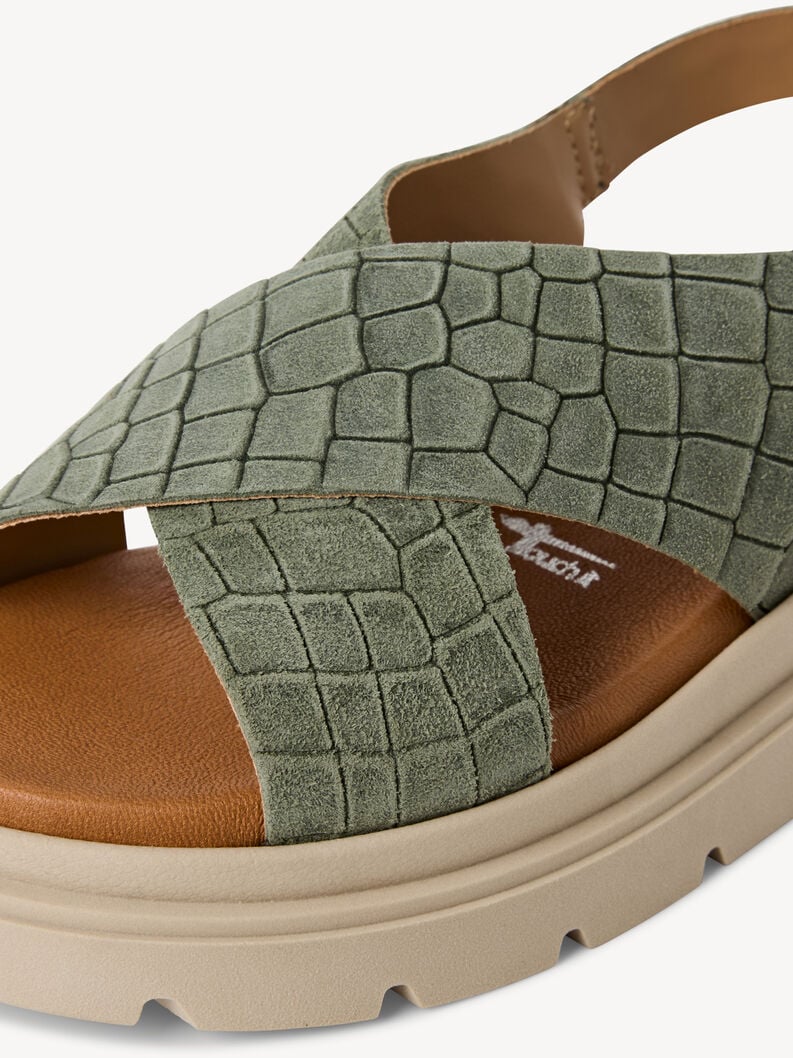 in pelle con tacco sandalo verde 1-28270-42-772 compra tamaris sandali online