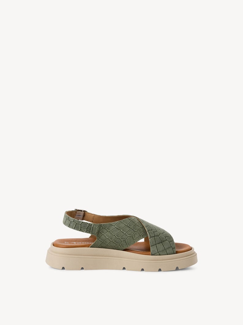 in pelle con tacco sandalo verde 1-28270-42-772 compra tamaris sandali online
