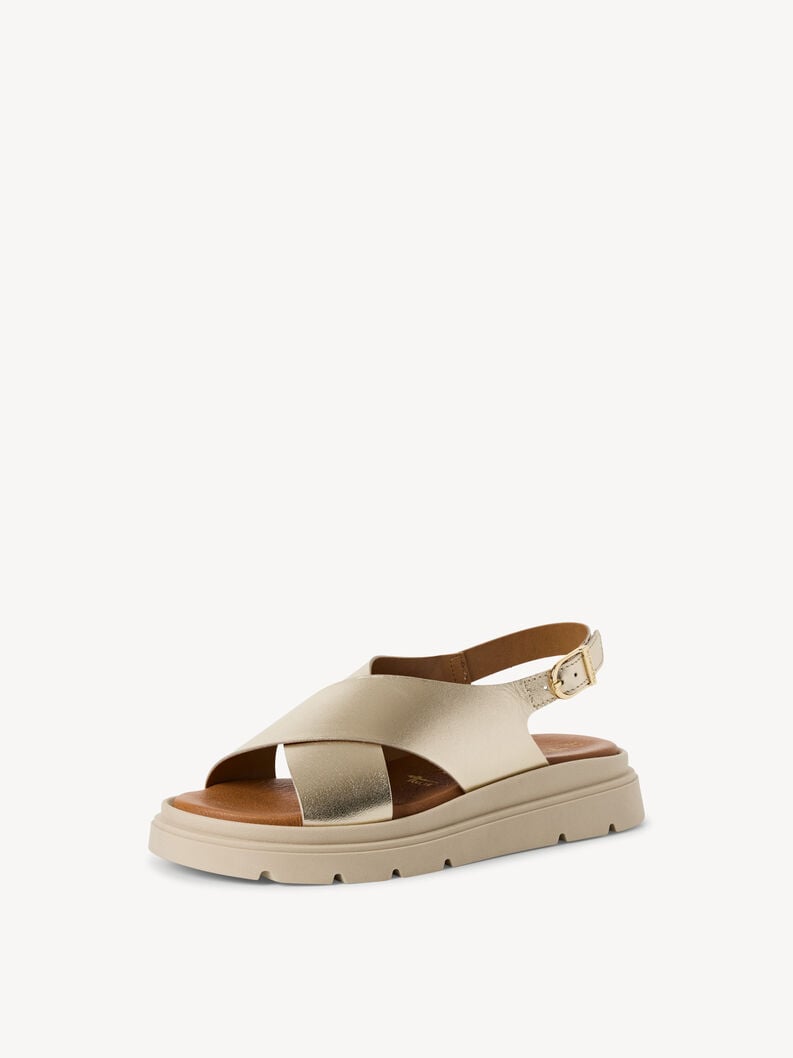 in pelle con tacco sandalo oro 1-28270-42-933 compra tamaris sandali online