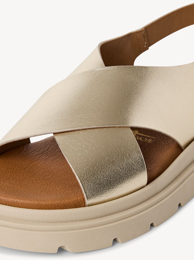 in pelle con tacco sandalo oro 1-28270-42-933 compra tamaris sandali online