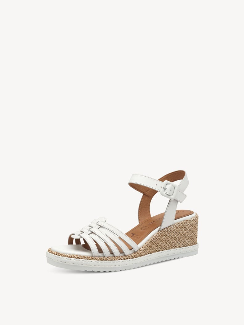 in pelle con tacco sandalo bianco 1-28332-44-100 compra tamaris sandali online