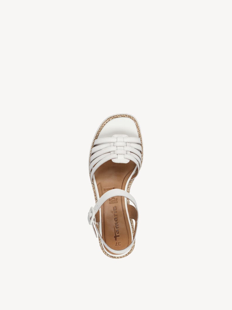 in pelle con tacco sandalo bianco 1-28332-44-100 compra tamaris sandali online