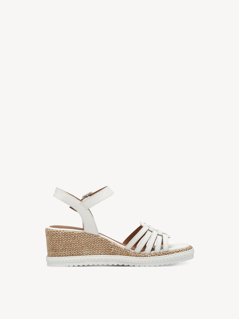 in pelle con tacco sandalo bianco 1-28332-44-100 compra tamaris sandali online