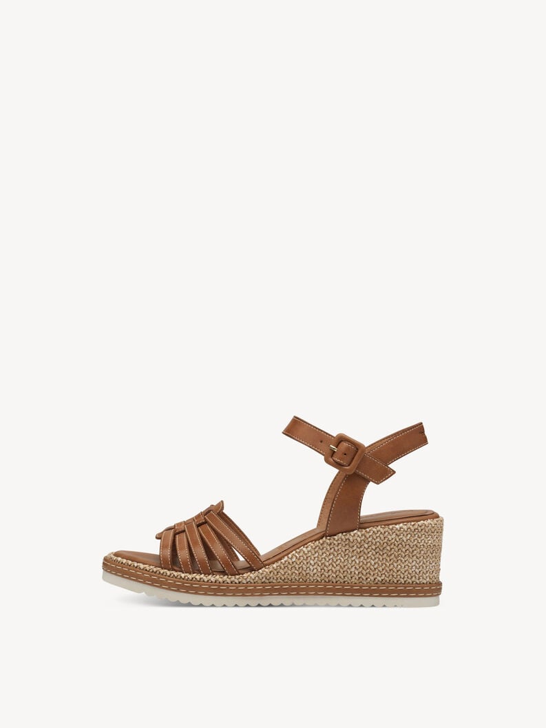 in pelle con tacco sandalo marrone 1-28332-44-305 compra tamaris sandali online