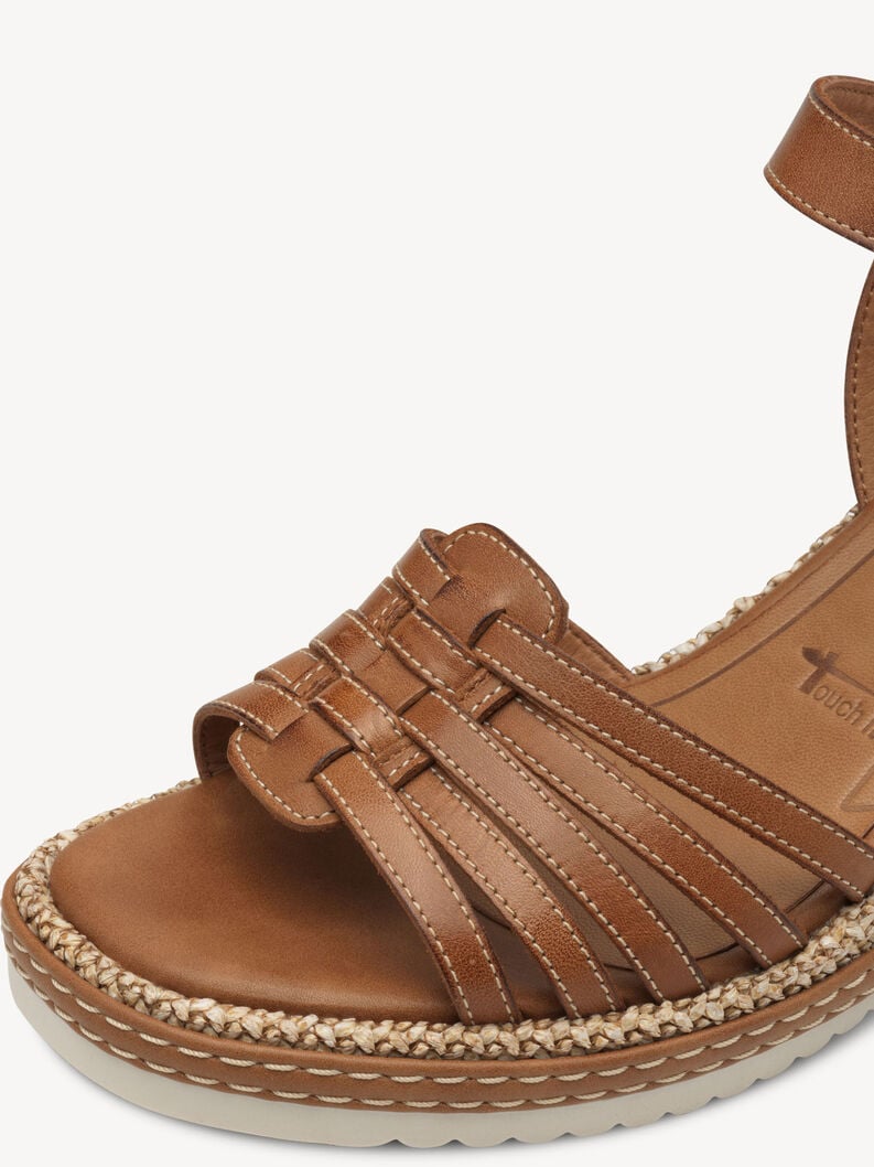 in pelle con tacco sandalo marrone 1-28332-44-305 compra tamaris sandali online