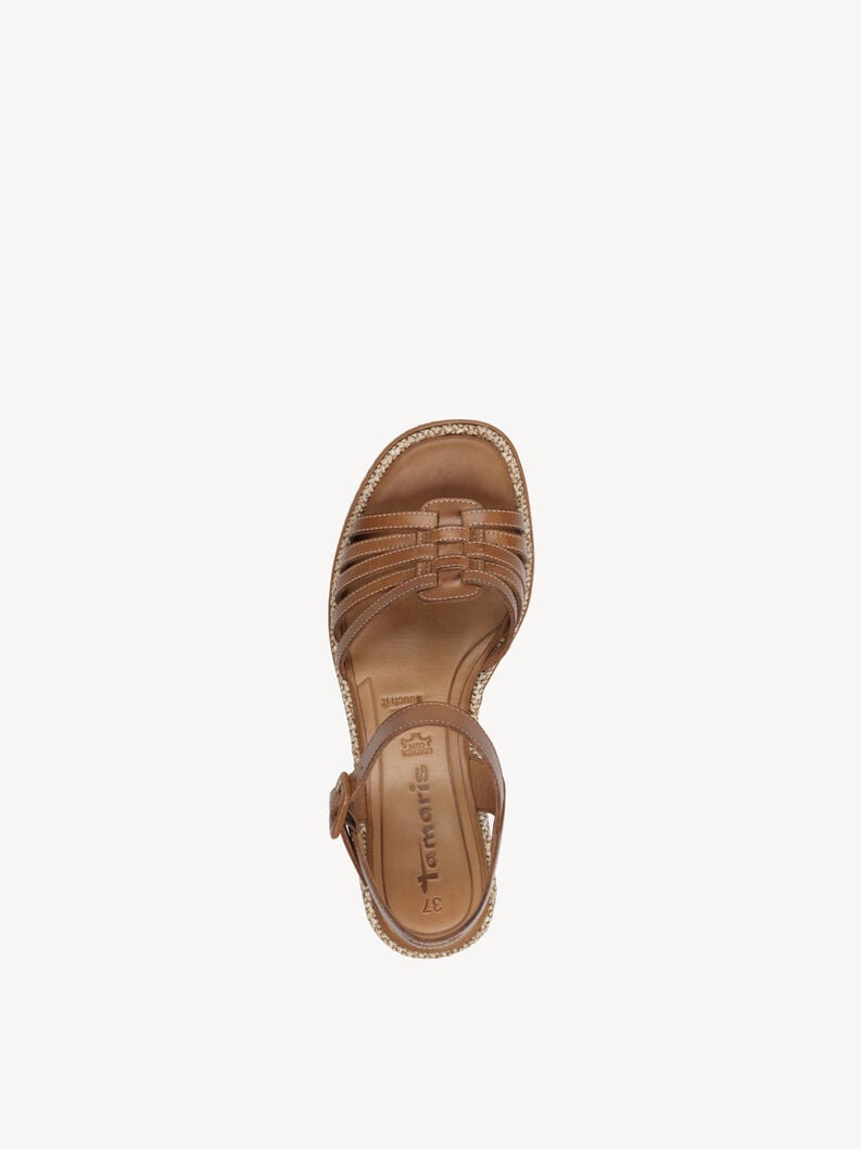 in pelle con tacco sandalo marrone 1-28332-44-305 compra tamaris sandali online