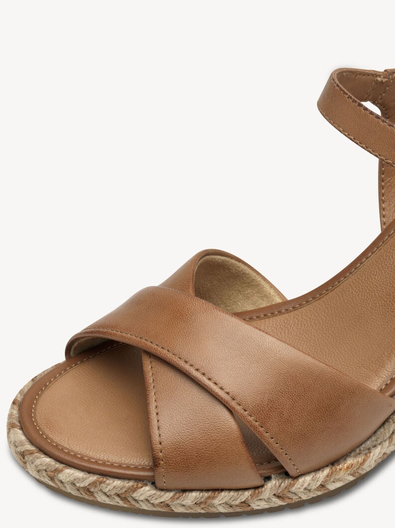 in pelle con tacco sandalo marrone 1-28346-44-305 compra tamaris sandali online