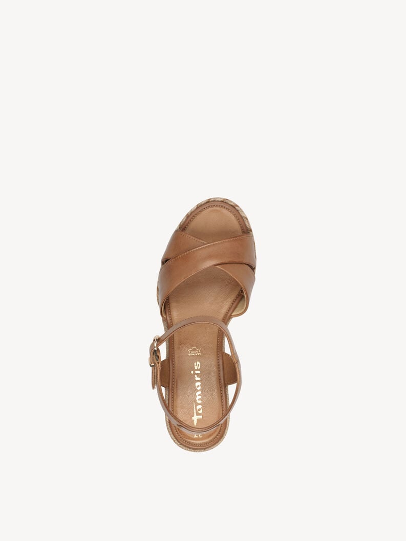 in pelle con tacco sandalo marrone 1-28346-44-305 compra tamaris sandali online